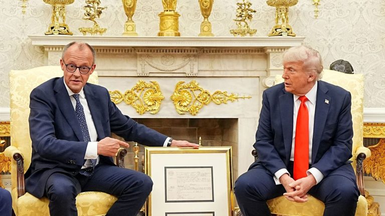 Antrittsbesuch in Washington: Merz bei Trump: Warmer Empfang für den Kanzler