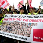 Protestaktion in Berlin gegen geplante Kündigungen bei Onlinenetzwerk Tiktok